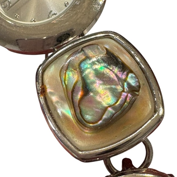 Relic Watch Womens Stainless Steel Silver Wood Pearl - Picture 2 of 8